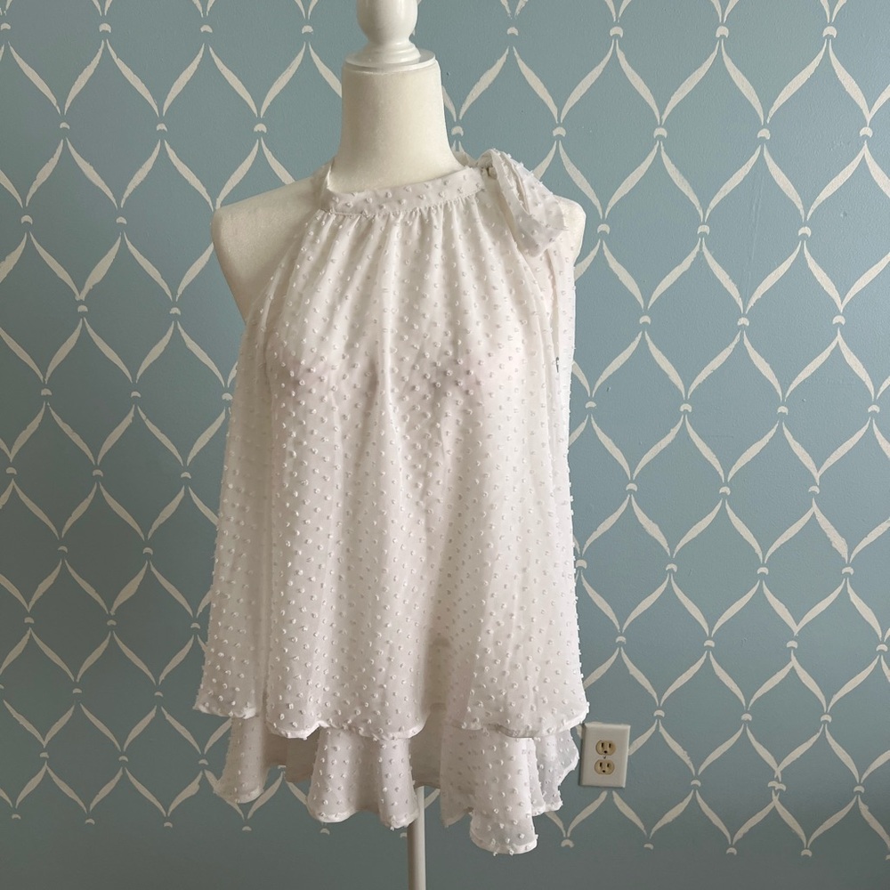 Elegant White Halter Top